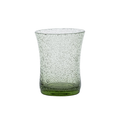 Green glass tumbler with bubble texture