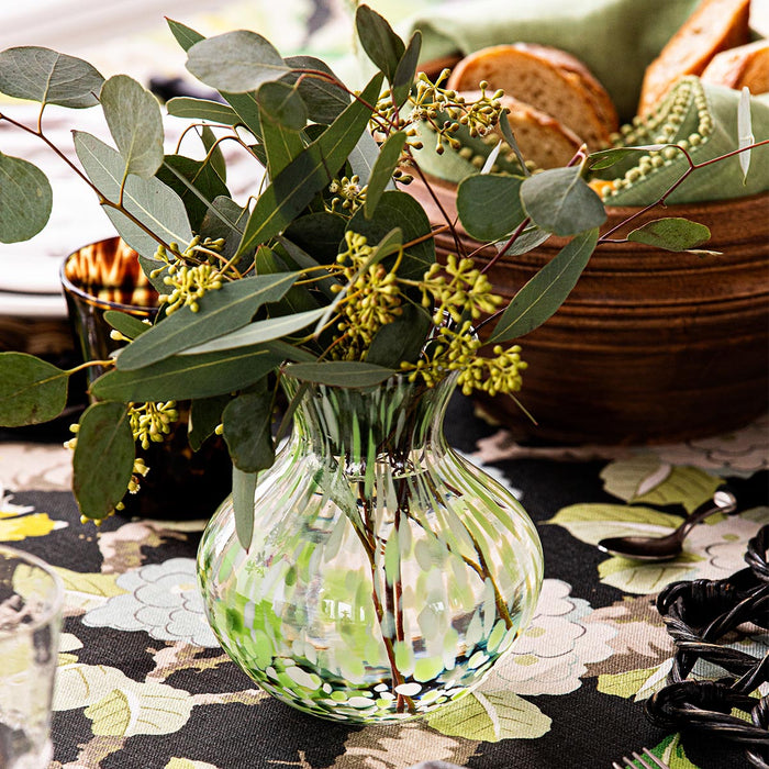 Juliska Puro green Vase 6 inch with green arrangement