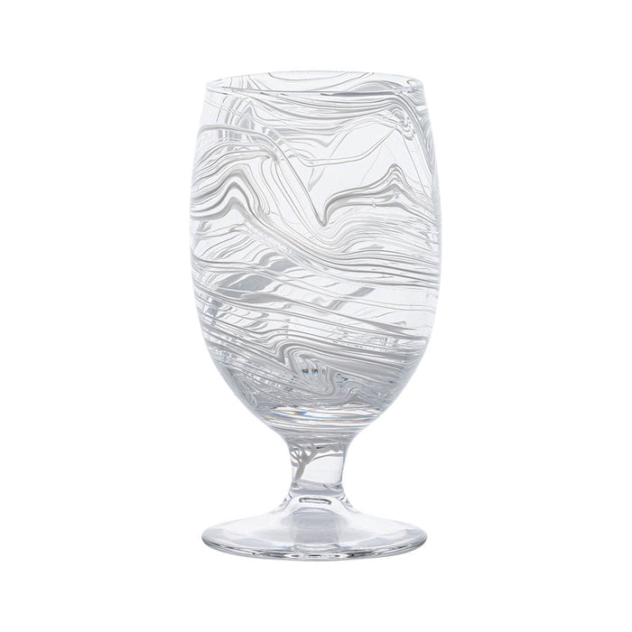 Juliska Puro Marbled White Goblet