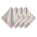 Set of white and brown floral patterned napkins