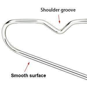 JUNING Wire Hangers, 50 Pack Stainless Steel Strong Metal Clothes Hangers-16.5 Inch, Silvery