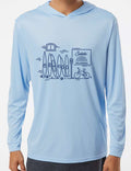 Kids Salida Kayak Sun Shirt Hoodie - UPF 50+ Lt Blue