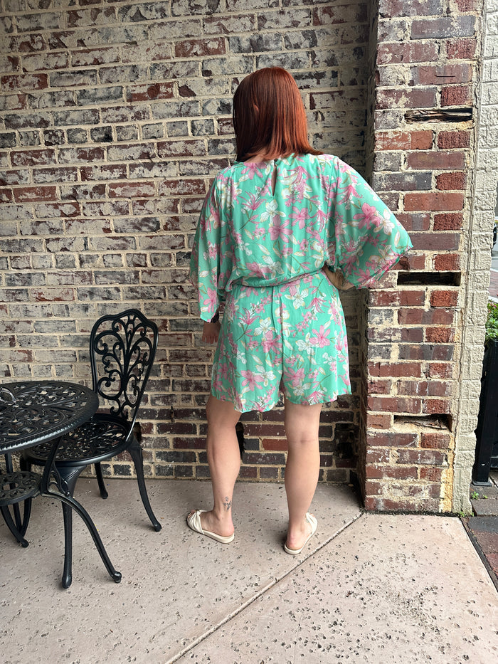 Kimono Sleeve Romper - Curvy