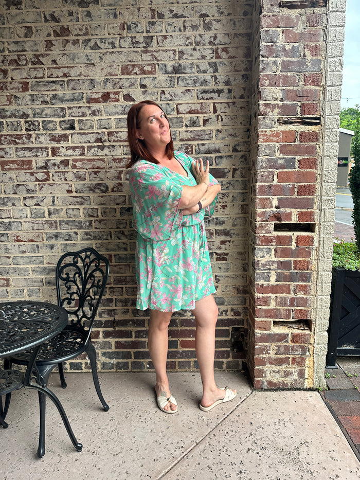 Kimono Sleeve Romper - Curvy