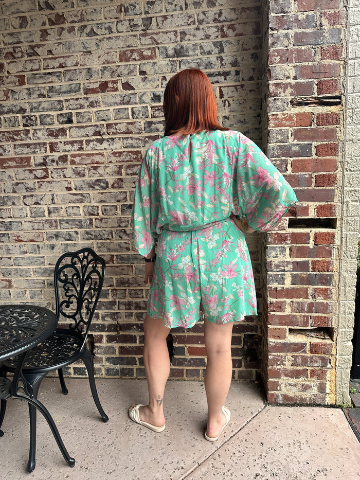 Kimono Sleeve Romper - Curvy