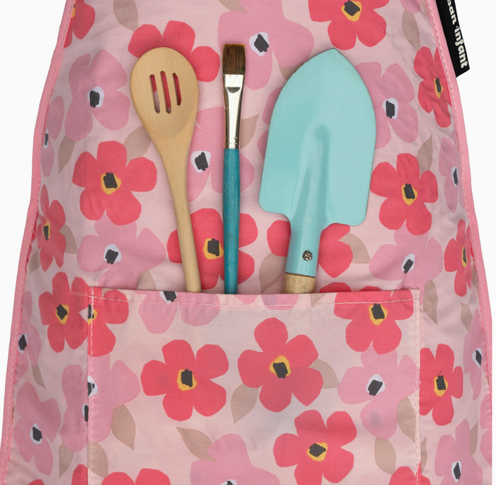 Little Helper Kids Apron, Washable Cotton/Poly - Poppies