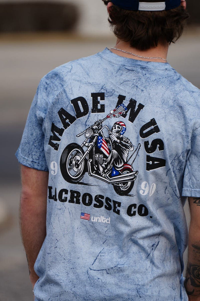 Made in usa lacrosse co on model back view