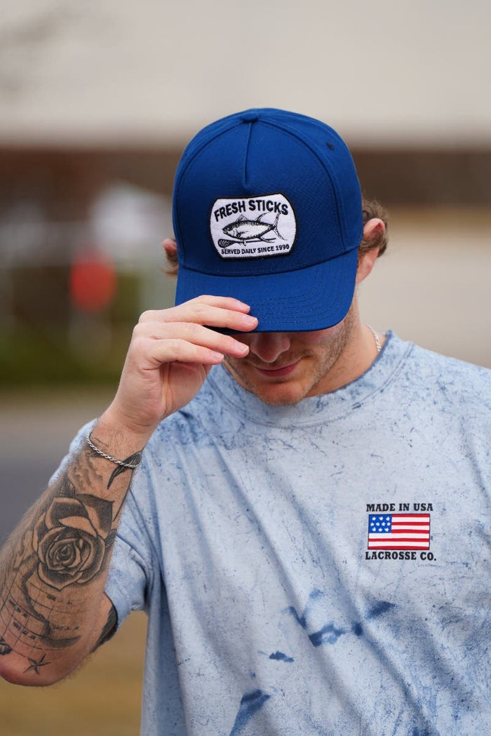 Made in usa lacrosse co on model front view