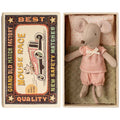 Maileg Little Sister Mouse in Box, Pink PJ