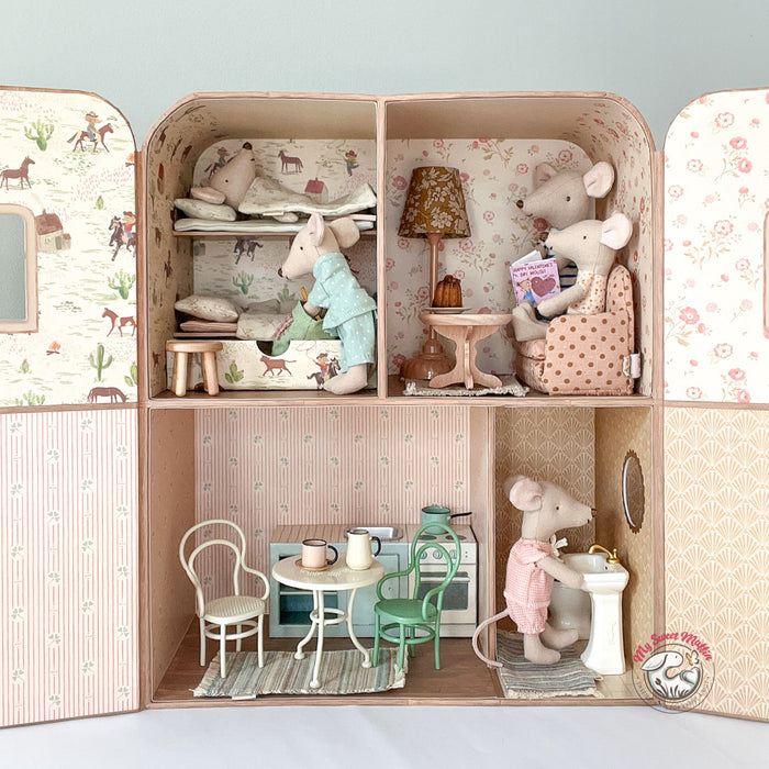 Maileg Little Sister Mouse in Box, Pink PJ