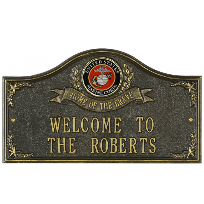Marine Corps Gifts: Home Of The Brave Personalized Plaque