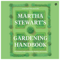 Book cover of 'Martha Stewart's Gardening Handbook' with a green background and garden design.