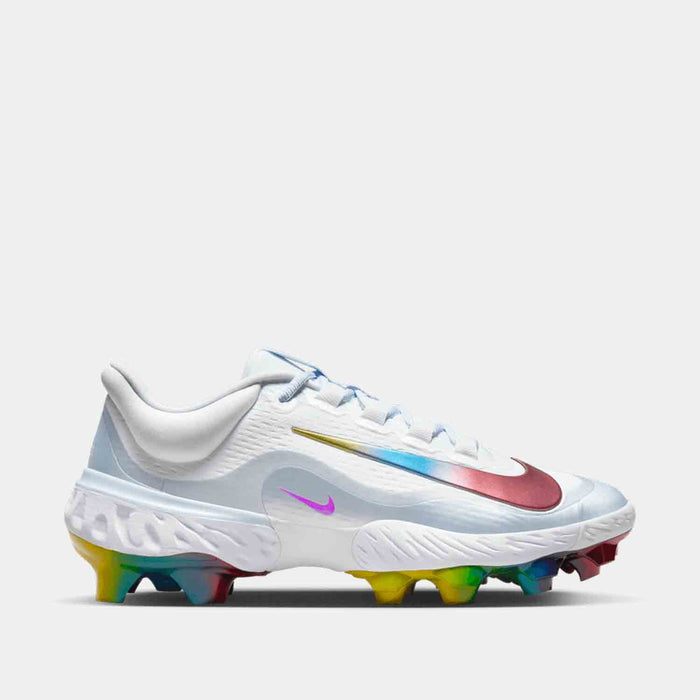 Side view of the Men's Alpha Huarache Elite 4 Low MCS Baseball Cleats.