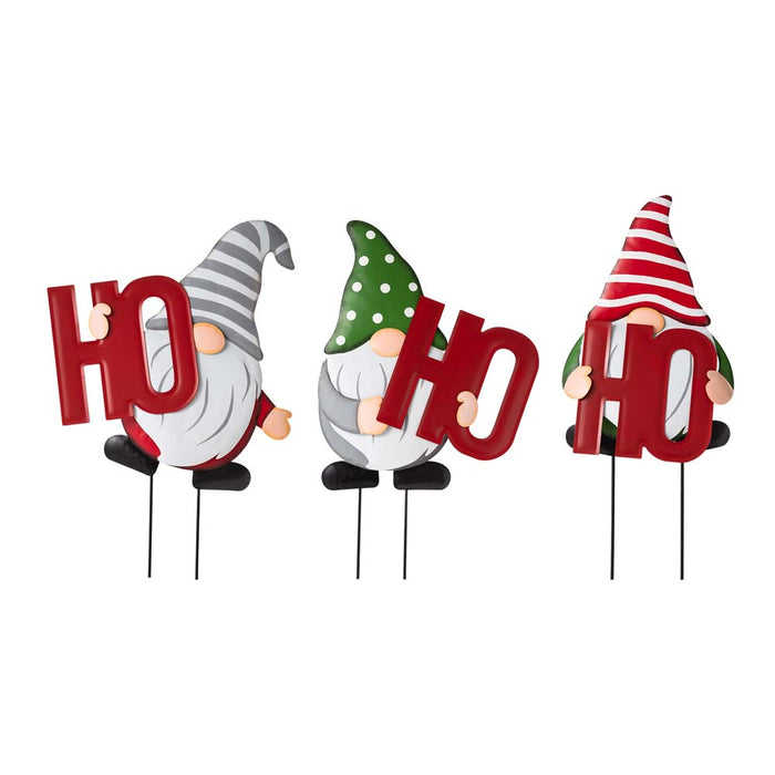 Metal "HOHOHO" Gnome Stake or Wall Décor (Two Functions)