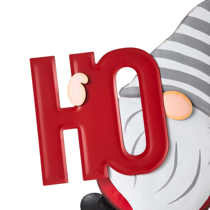 Metal "HOHOHO" Gnome Stake or Wall Décor (Two Functions)