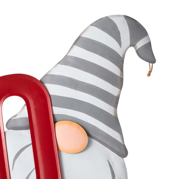Metal "HOHOHO" Gnome Stake or Wall Décor (Two Functions)