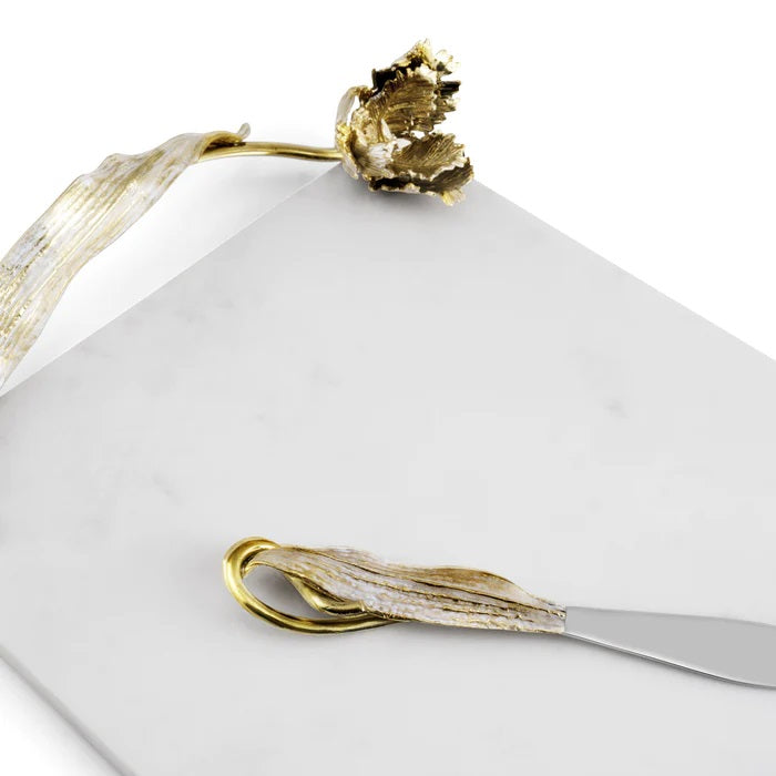 Michael Aram Tulip Cheeseboard with knife details