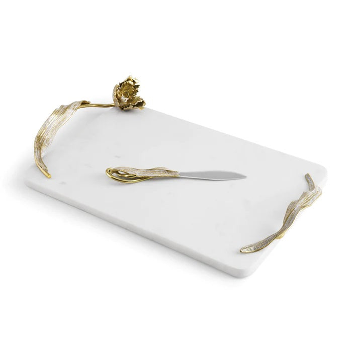 Michael Aram Tulip Cheeseboard with knife
