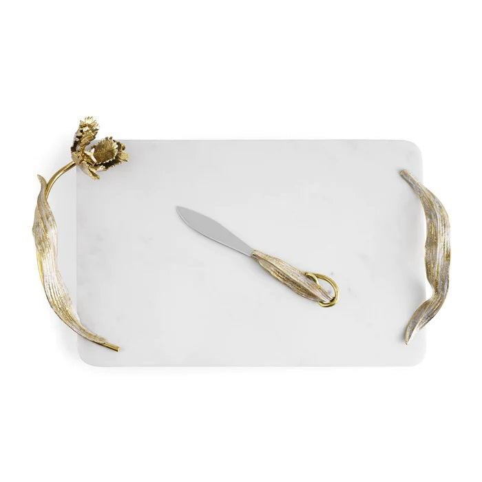 Michael Aram Tulip Cheeseboard with knife