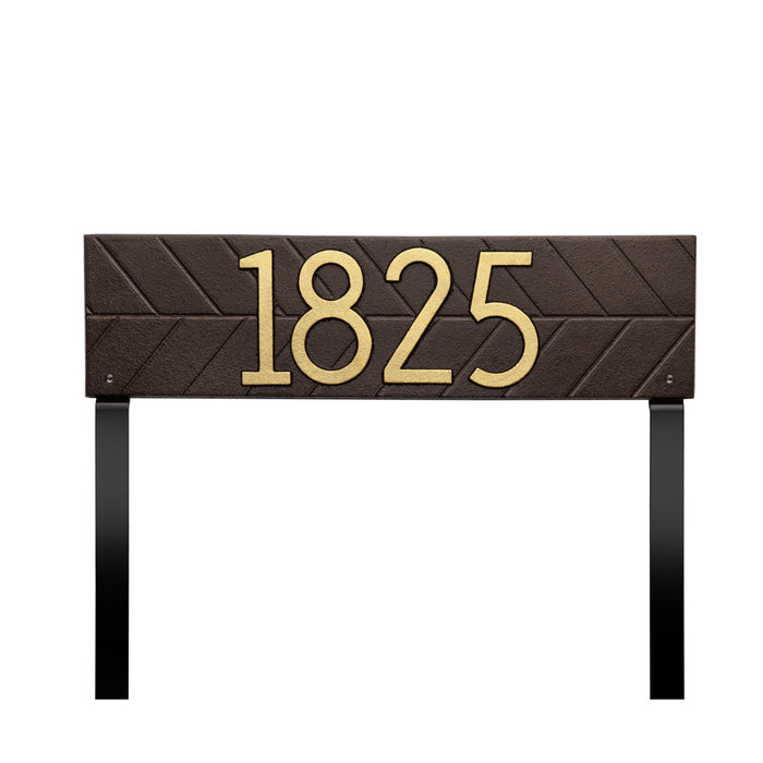Mid-Century Modern Herringbone Horizontal Lawn Plaque