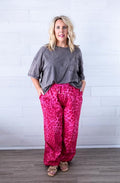 Mineral Wash Top with Pocket Charcoal