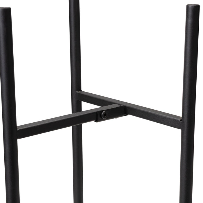 Modern Washed Orange Metal Plant Stands, Set of 3