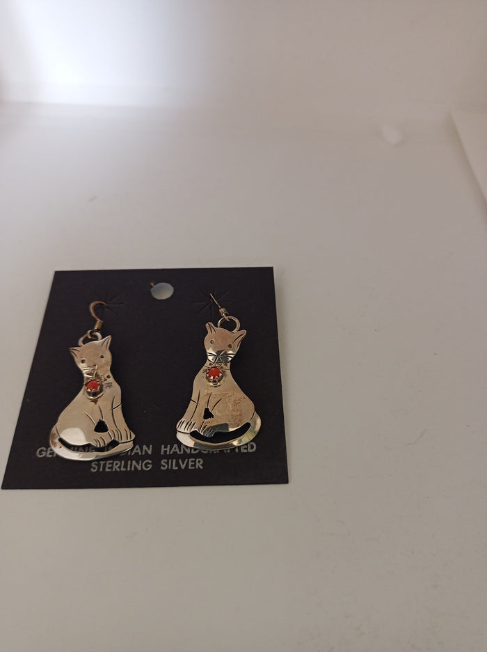 Navajo Sterling Silver Earrings; Approx. 2”L X 3/4”W; ER-G9