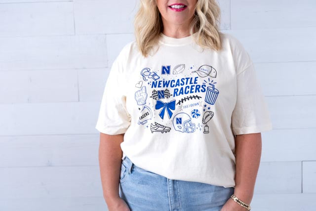 Newcastle Racers Doodle Graphic Tee Ivory