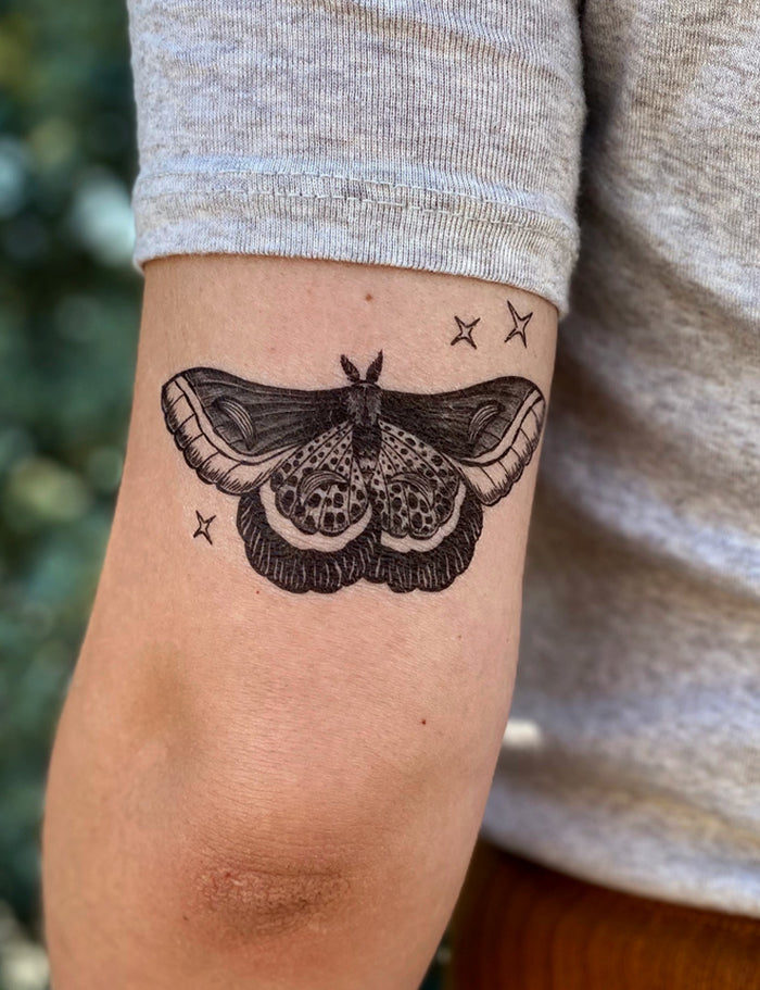Night Moth Temporary Tattoo