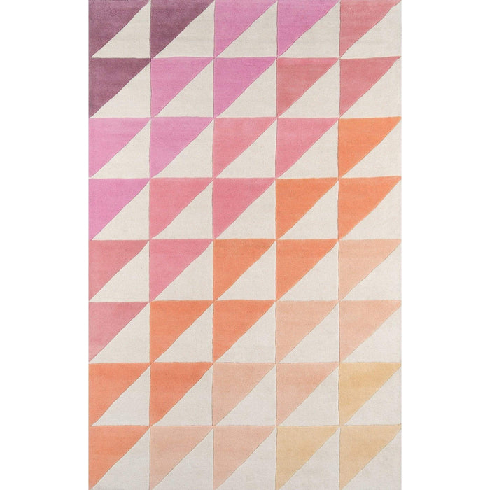 Rugs by Roo | Momeni Novogratz Delmar Agatha Side Triangle Pink Area Rug-DELMADEL-6PNK2380