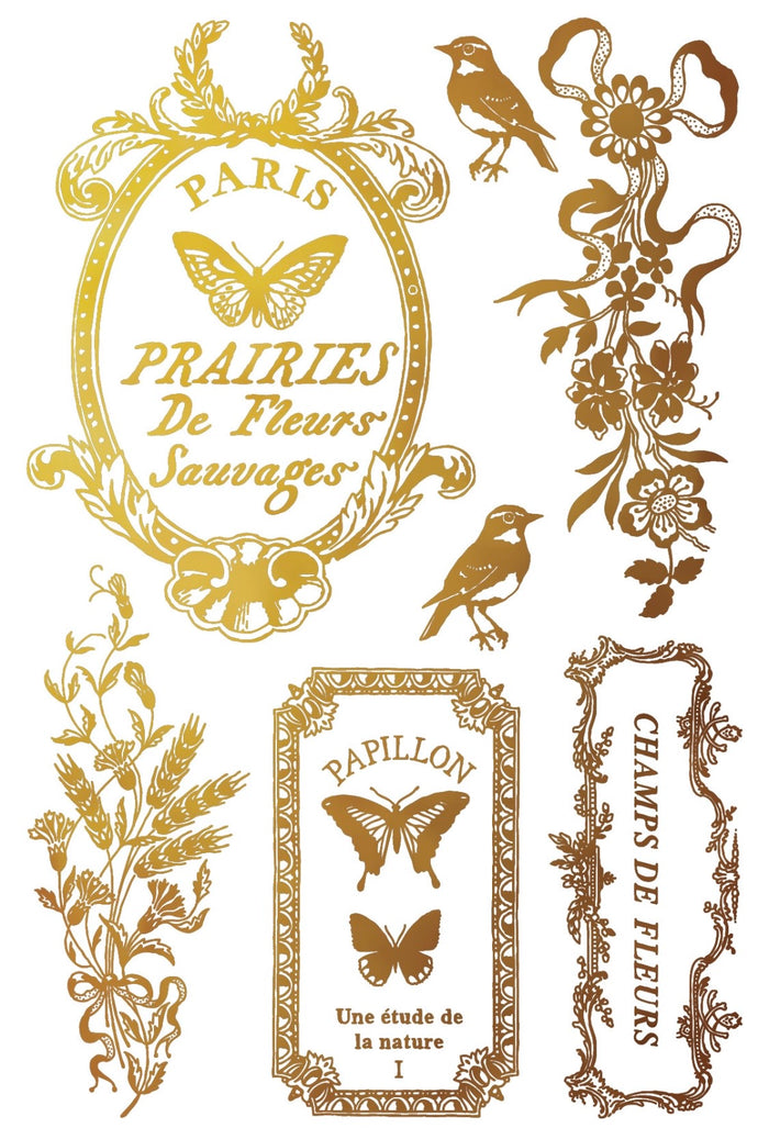 Papillon Gilded Foil 8x 12 transfer set