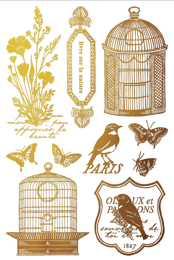 Papillon Gilded Foil 8x 12 transfer set