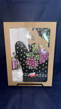 Polish Linen 3-Pc Kitchen Tea Towel, Oven Mitt & Potholder - Purple Grapes