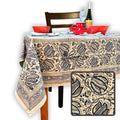 Cotton Vegetable Dye Hand Block Print Tablecloth Collection, Blue - Sweet Us