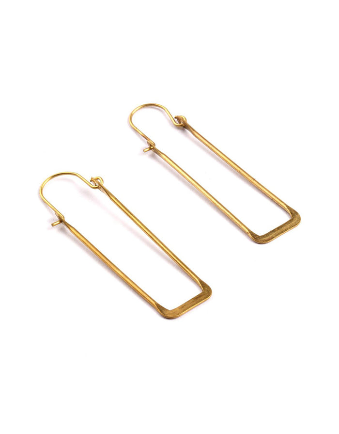 Rectangle Wire Hoop Earrings