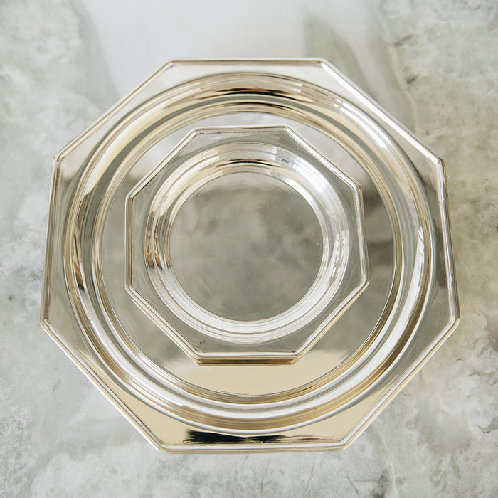 Roan Iris Octagon Tray - Polished Nickel