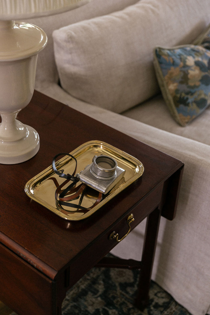 Roan Iris Tray - Unlacquered Brass