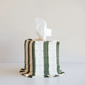 Ruffle Linen Tissue Cover - Olive