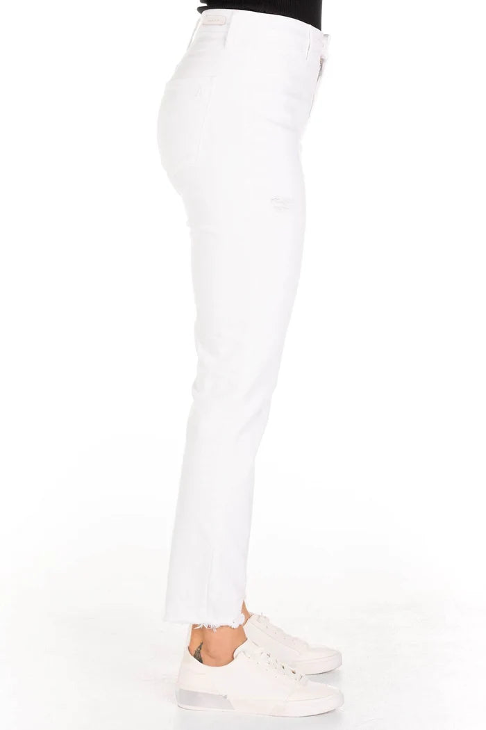 Santa Barbara Rene Straight Leg White Jeans