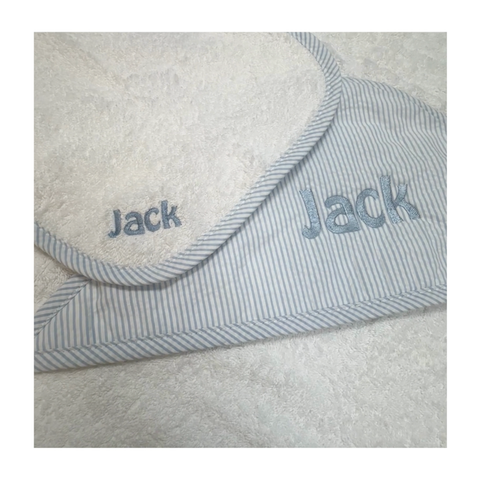 Seersucker Hooded Towel & Wash Cloth