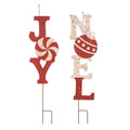 Set of 2 Rusty Metal "JOY" & "NOEL" Yard Stake or Wall Décor