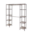 Seville Classics Double-Rod Expandable Clothes Rack Closet Organizer System, 58" to 83" W x 14" D x 72", Satin Bronze
