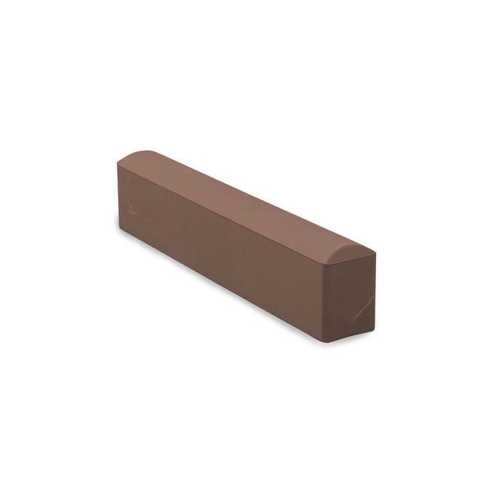 Brown 1000 grit fine sharpening stone block on white background