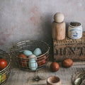 Short Round Brass Wire Basket - Small