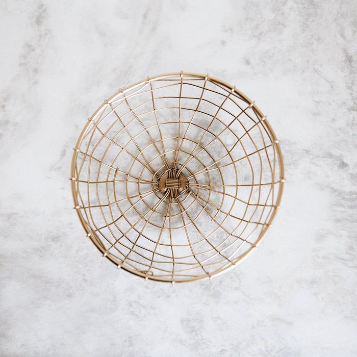 Short Round Brass Wire Basket - Small
