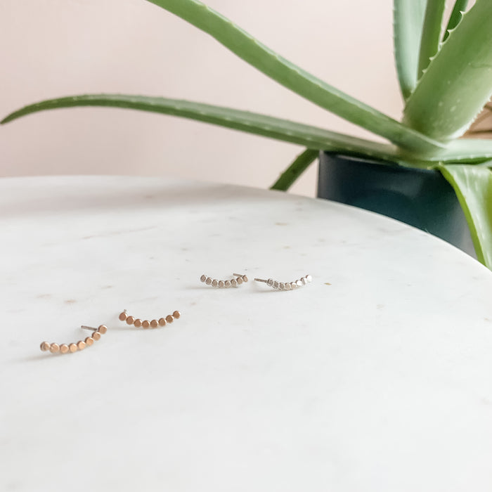 Silver Bead Ear Climbers