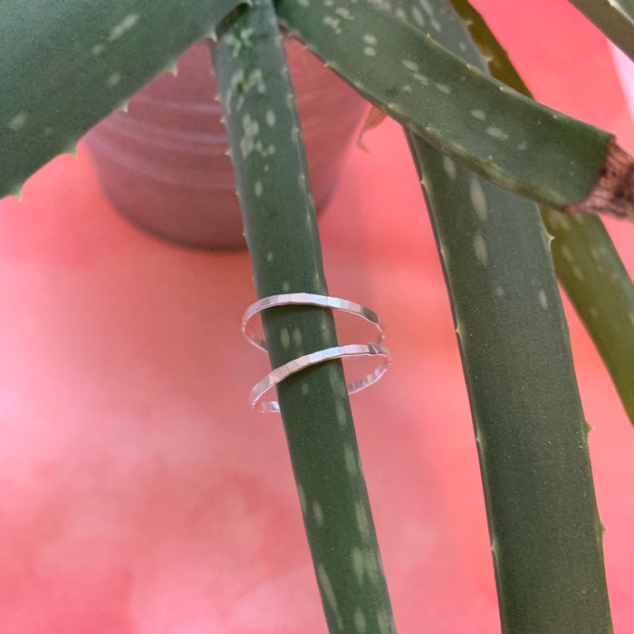 Silver Hammered Stacking Ring - The Catalyst Mercantile