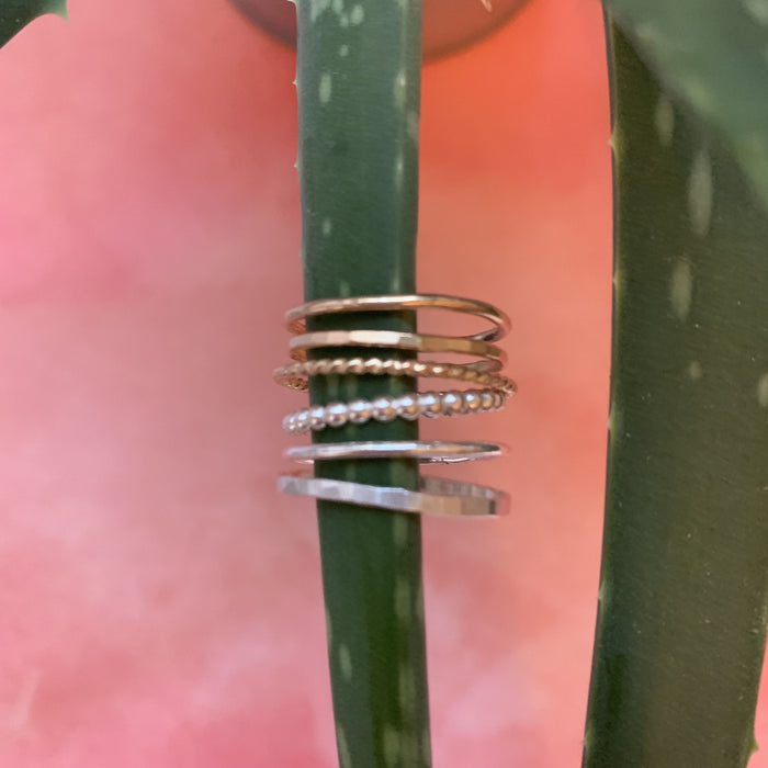 Silver Hammered Stacking Ring - The Catalyst Mercantile