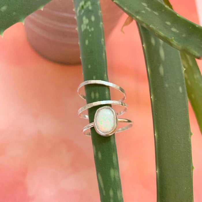 Silver Hammered Stacking Ring - The Catalyst Mercantile