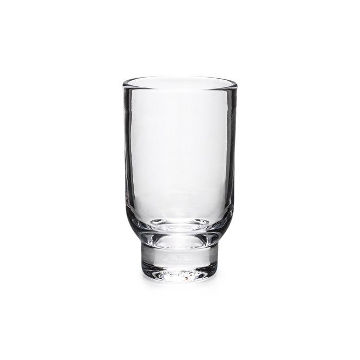 a tumbler glass with a smaller base
